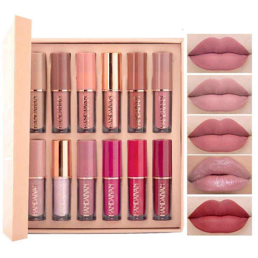 HANDAIYAN 12 Colors Veet Matte Set - Liquid Lipstick Gift Box Set, Non-Sticky Lip Gloss X250725 X250725
