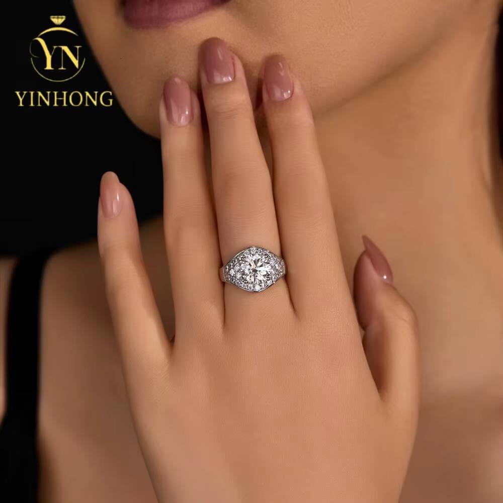 Mens 925 Sterling Silver Moissanite Eternity Wedding Ring High End Hip Hop Engagement Jewelry Gift