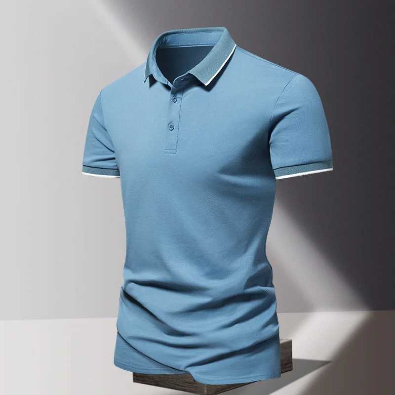 Polo Shirt Summer Mens Loose Short Sleeve T-Shirt Ice Silk Quick Drying Simple Fashion Solid Color Casual Short Sleeve Top XJ250725