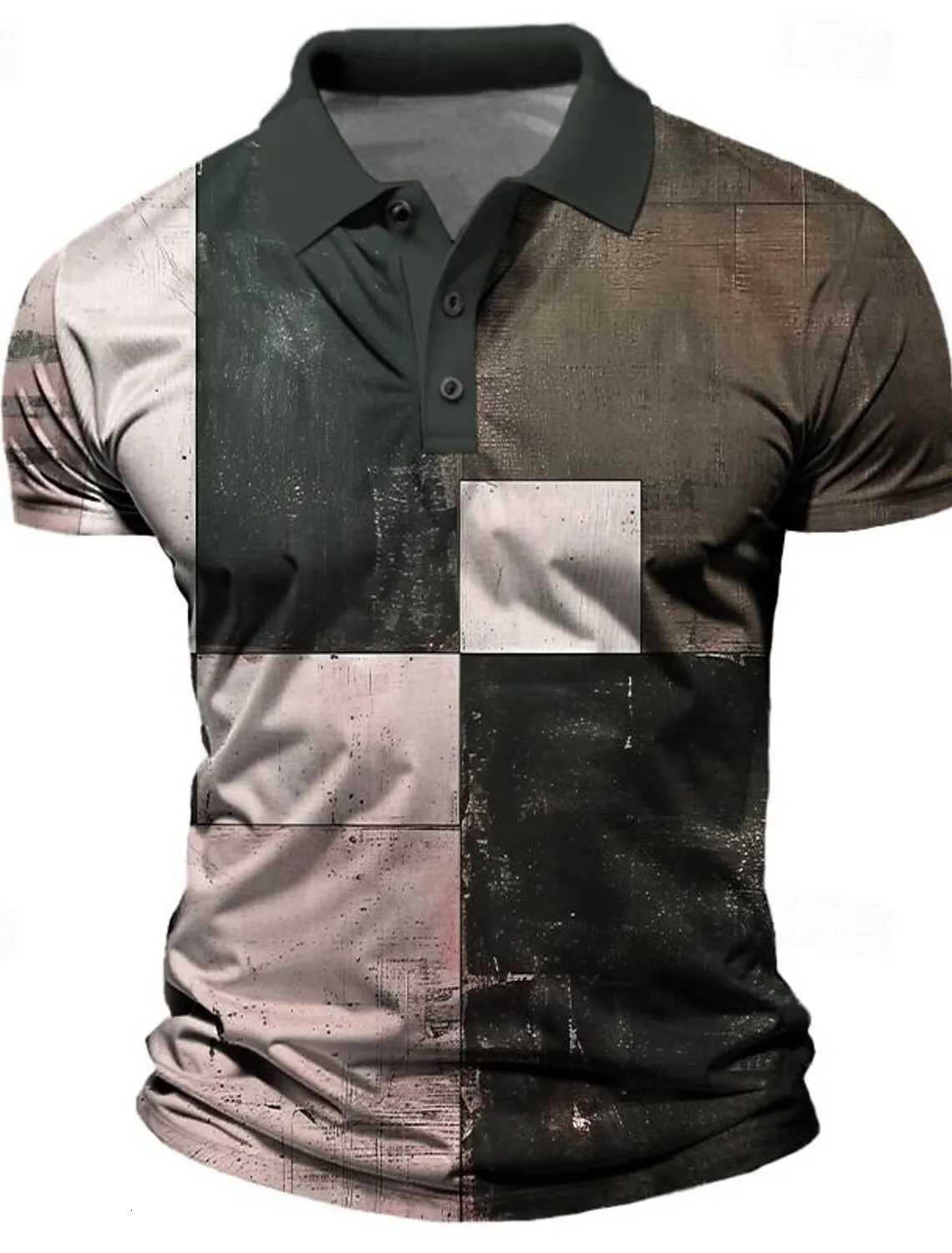 Mens Plaid Polo Shirts Golf Shirt Short Sleeve Polo Shirts Collared Shirts Vintage Casual Vacation Wear Formal Wear XJ250725