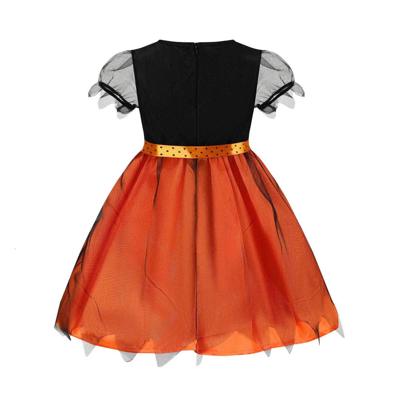 Girls Princess Costume Baby Orange Pumpkin Witch Halloween Fantasy Children Cosplay Carnival Fancy Disguise Birthday Dress Z250725