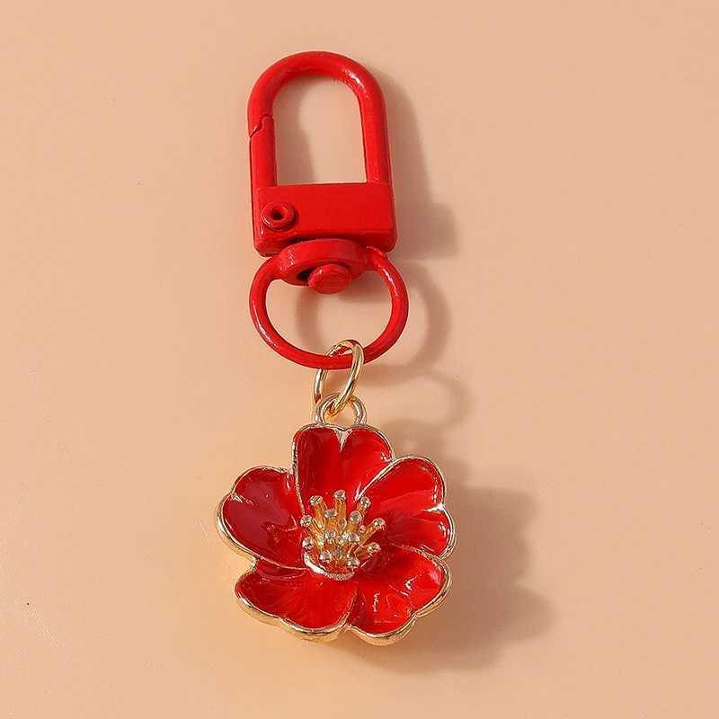 Cute Enamel Candy Color Flower Keychain Women Girl Key Ring Pendant Handbag Decor Diy Handmade Jewelry Gift 250715