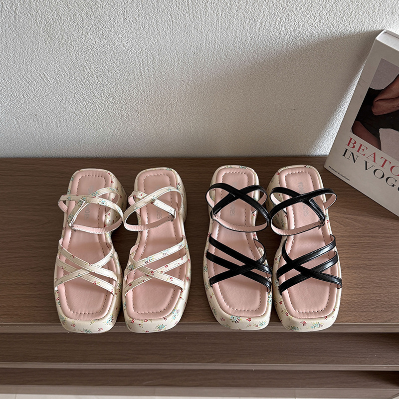 Ddmysports Platform Wedge Sandals For Women New Summer Outdoor Wear Small Height Increasing One Strap Open Toe Roman Shoes Outdoor Shoes