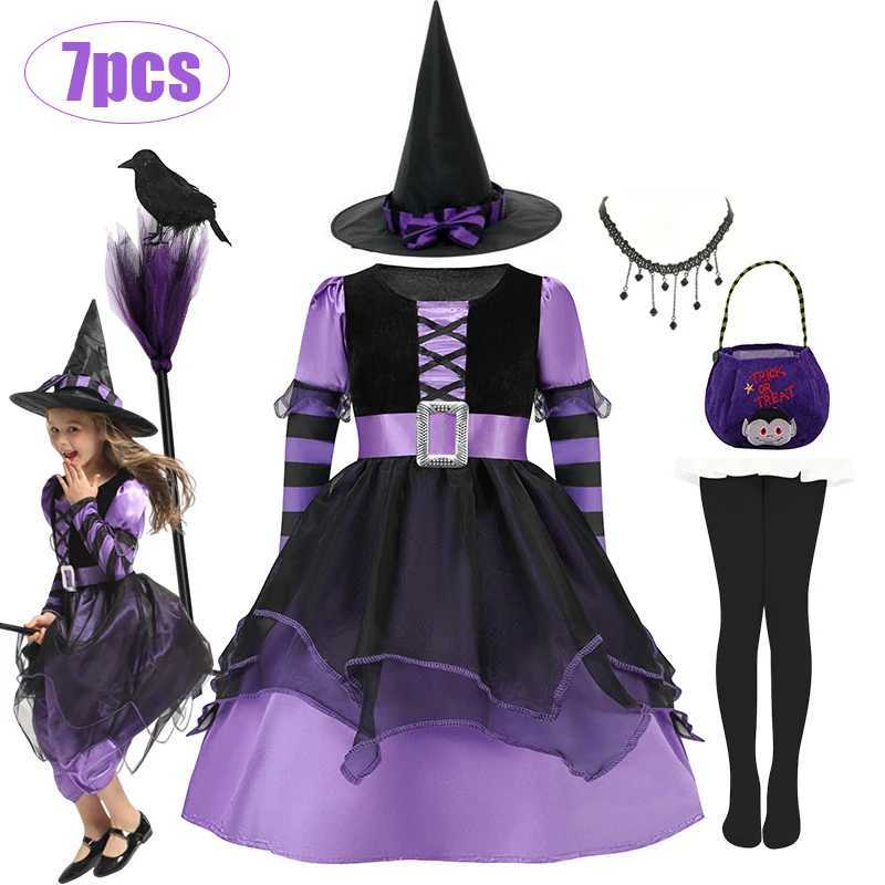 Girls Cospaly Ghost Bride Black Red Costume Kids Corpse Bride Costumes Children Vampire Toddler Punky Halloween Witch Costume Z250725