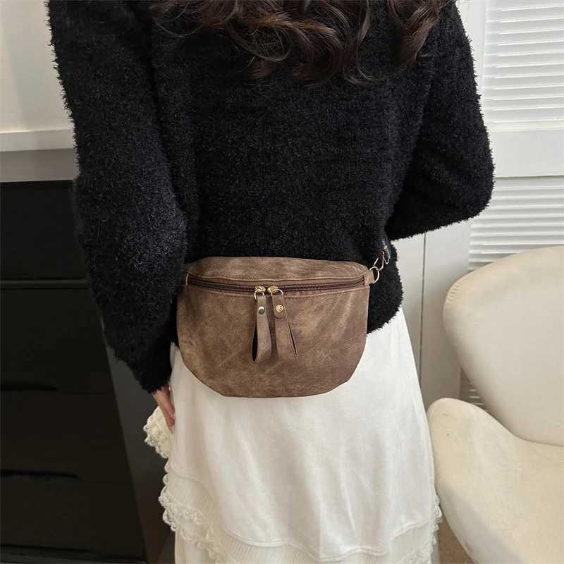 2023 PU Leather Waist Bags Stylish Hobo Solid Color Shoulder Sahel Luxury Designer Ch Bag Wide Strap Fi Fanny Pack Y250724