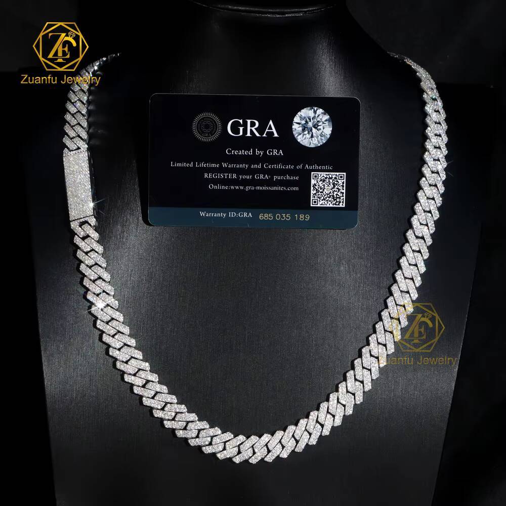 PROMOTION Fine 10mm Cuban Link Chain Bust Down Cuban Link VVS Moissanite 925 Hip Hop Iced Out 18k Gold Plated Necklace