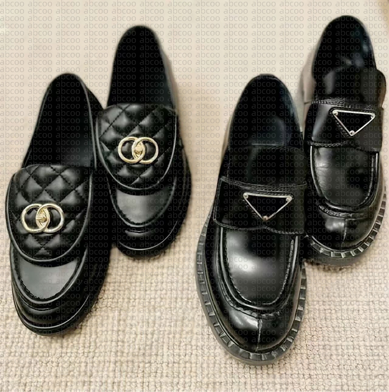 Designer Loafers Black Leather Womens Loafer Shoes Slip On Fashion Flats Oxford Chunky Rubber Luxury Casual Platform Calfskin Dress Shoe Eur 35-42