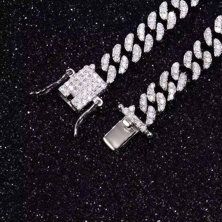 Pass Dia Tester 6mm Cuban Chain Bracelet for Men Iced Out Sier Plated Gold Vvs Moissanite Bracelets