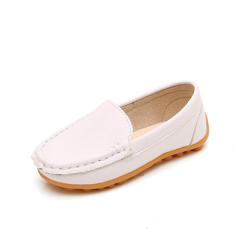 2850 Straight Black Unisex Children's Casual Versatile Little Leather Shoes ddmythur