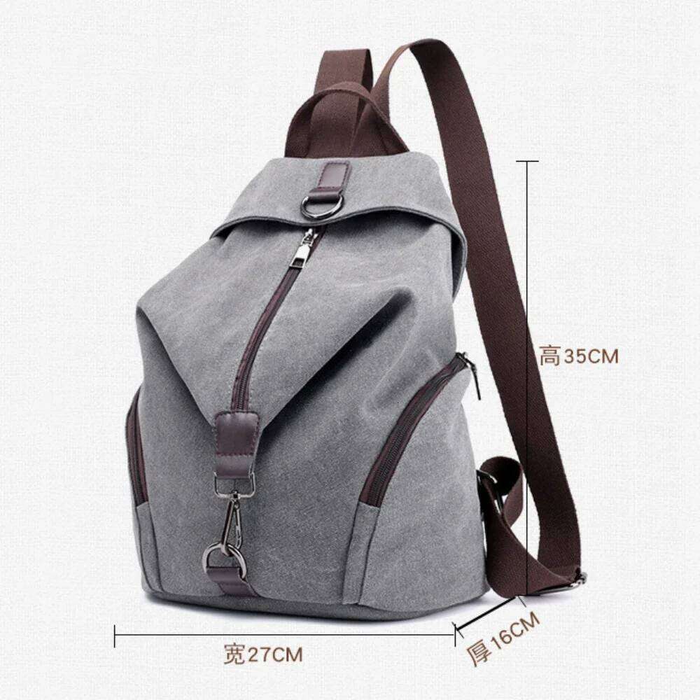 Fashion Canvas Female Multifuction Casual Backpack For Teenager Girls 2025 New Summer Women Large Capacity Shoulder Bag