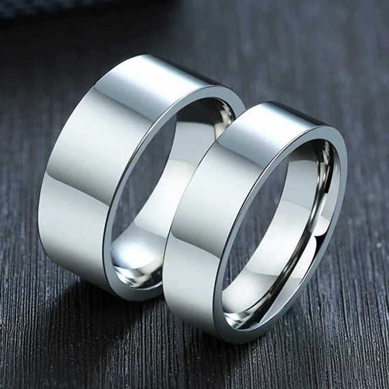 3/4/6/8mm wide stainless steel ring high polished new fashion classic suitable for both men and women W250417