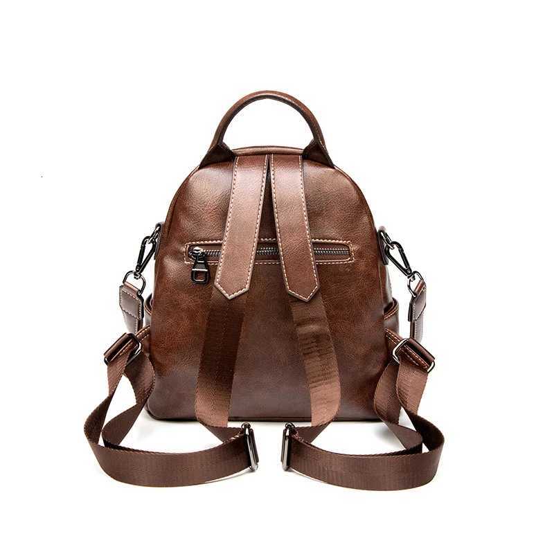 Vintage Wens Backpack High Quality Fi Travel Backpacks PU Leather Luxury Wen Shoulder Bag Large Capacity Handbags Y250724