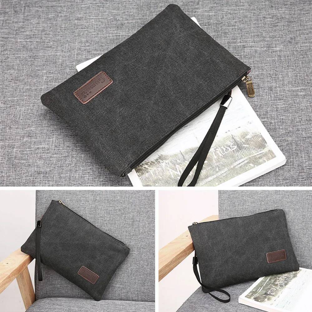 Men's Canvas Business Envelope Bag, Durable And Lightweight Hand-Held Bag
