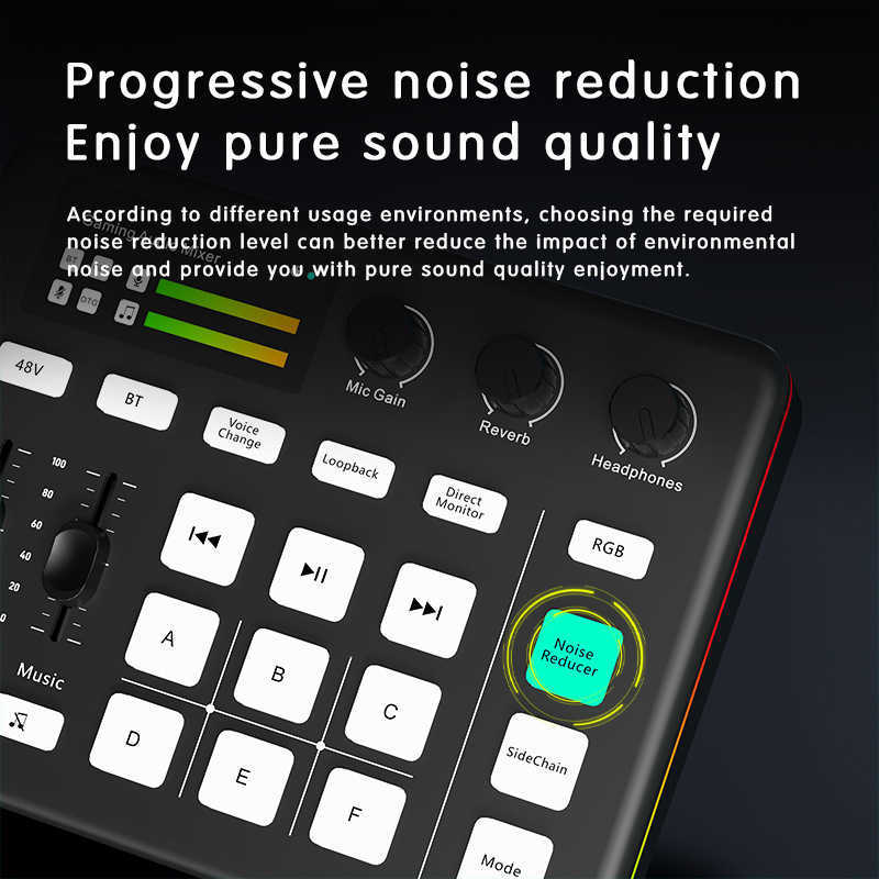 G1 tuner, TK game computer sound card RGB lighting mixer, computer, mobile phone live streaming, recording, universal S25725