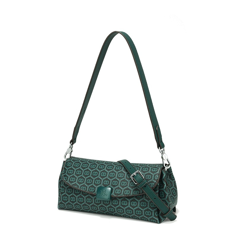 COCIO designer shoulder bag new green underarm bag simple versatile spring and summer vintage Embroidery women's bag