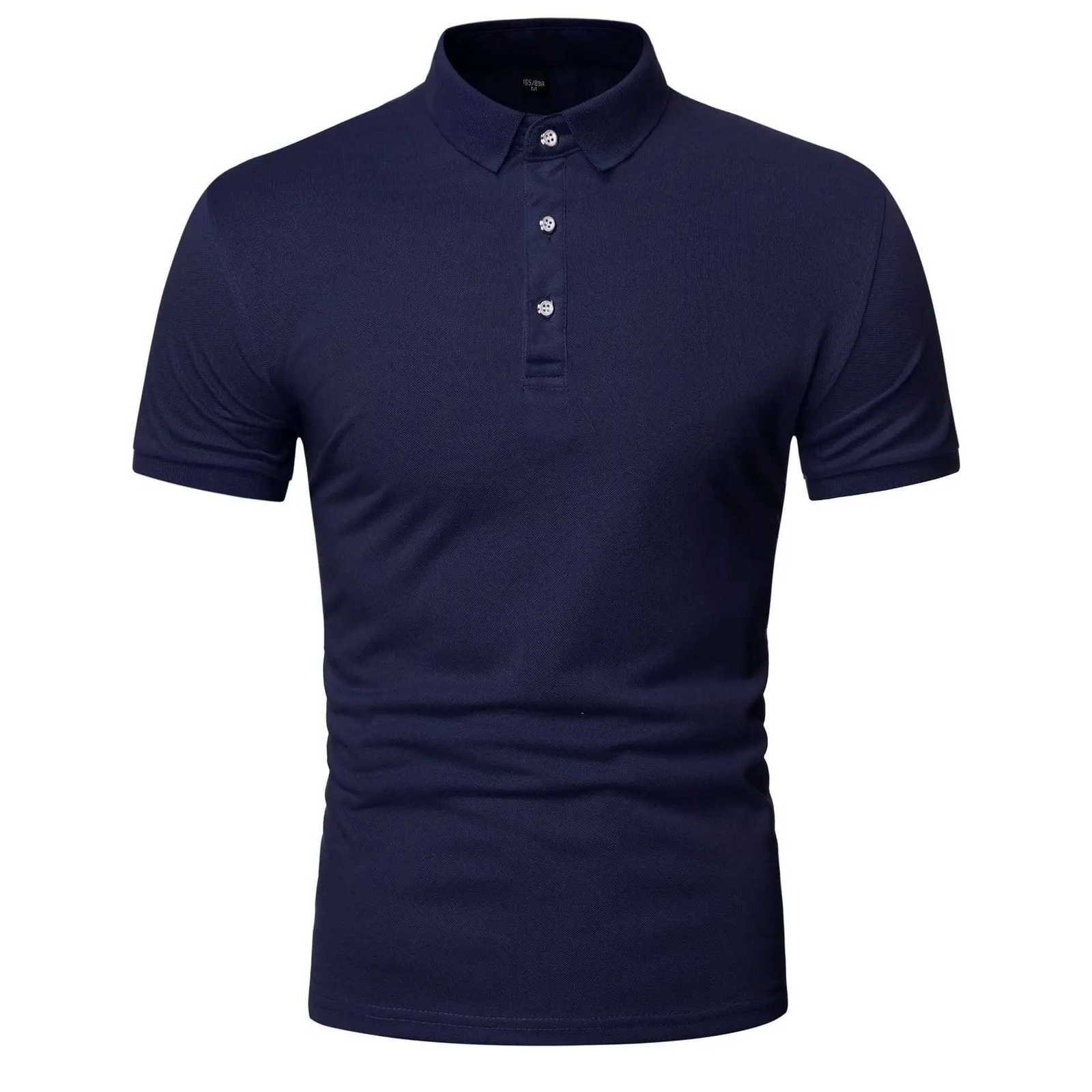2025 New Mens Polo Shirt Lapel Short Sleeve Solid Color Top Casual Short Sleeve Polo Shirt Mens Cross Border Advertising Shirt XJ250725