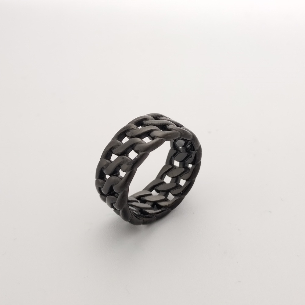 Cuban Chain Ring Jewelry European And American Trend Men's Motorcycle Chain Designer Jewelry Titanium Luxury Jewelry Steel Chain Ring Tire Gold M