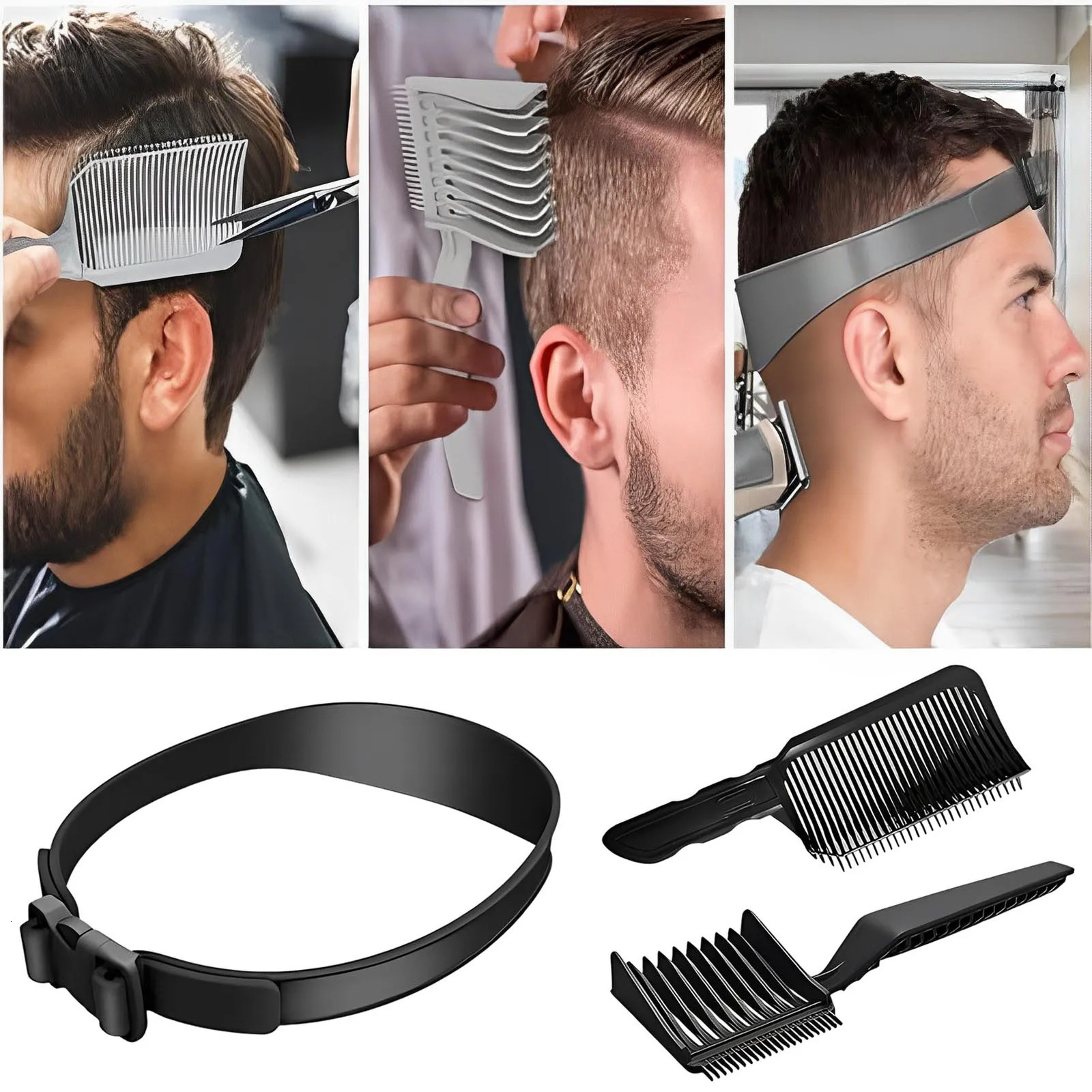 Barber Hair cutting combs set Trimming Neckline Shaving Template and Guide for DIY Haircutting Creating 250716