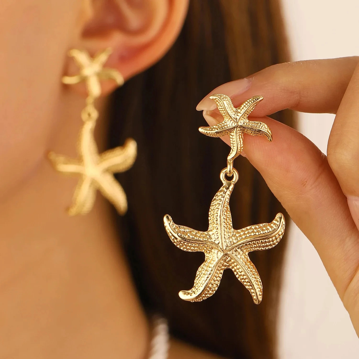 European And American Creative n Stars Earrings Simple Fashion Suitable For Womens Daily Collocation 250715
