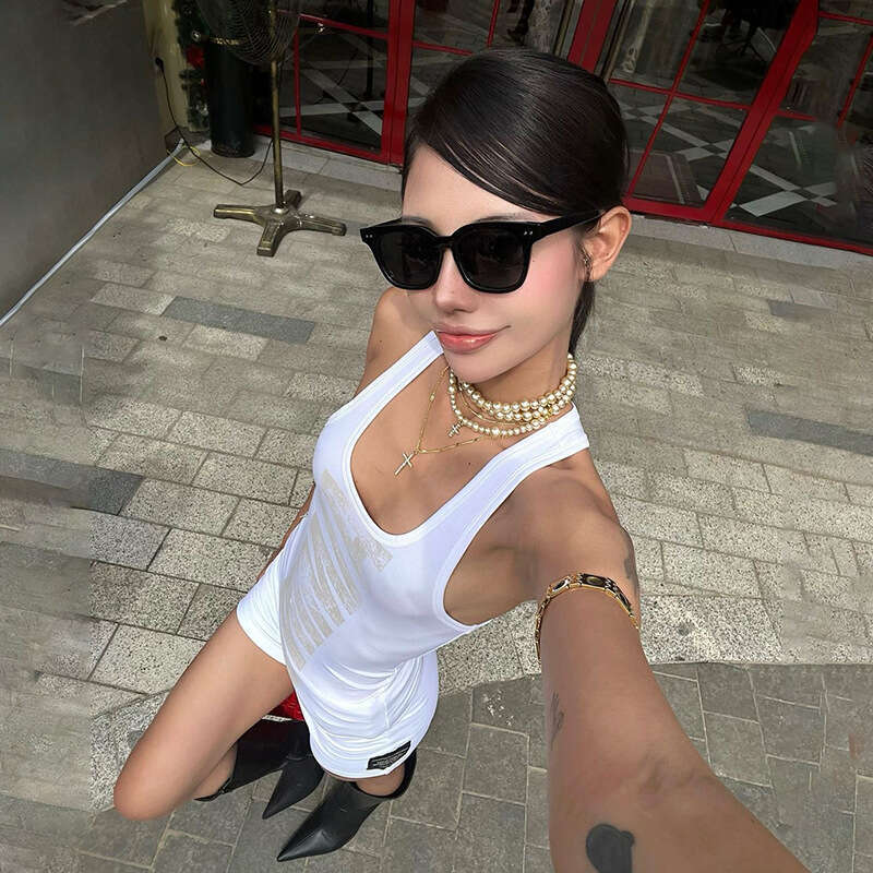 2025 Spring New Women's Solid Color Slim Fit Camisole Vest Fashion Low Waist Shorts Set for Women 276