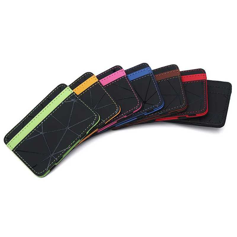 New Hot Sale Unisex Leather Magic Money Clips Wallet Card Case ID Holder Elastic Ribbon Clamp For Man Woman Small Purse Z250725