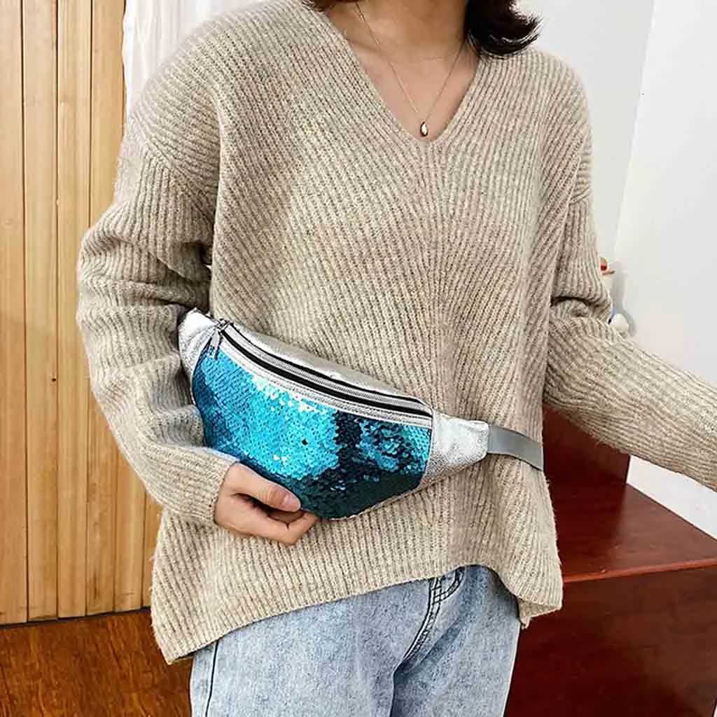 2024 Sequin Waist Bag New Fi Shoulder Crossbody Bag Ch Bag Fi Sequin Decorative Large Capacity Waist Pack Y250724