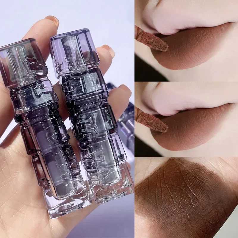 Dark Brown Matte Velvet Lip Gloss Waterproof Liquid Lipstick Nude Lip Tint Mud 6 Colors Lip Glaze Long Lasting Cosmetics MakeupXJ250724