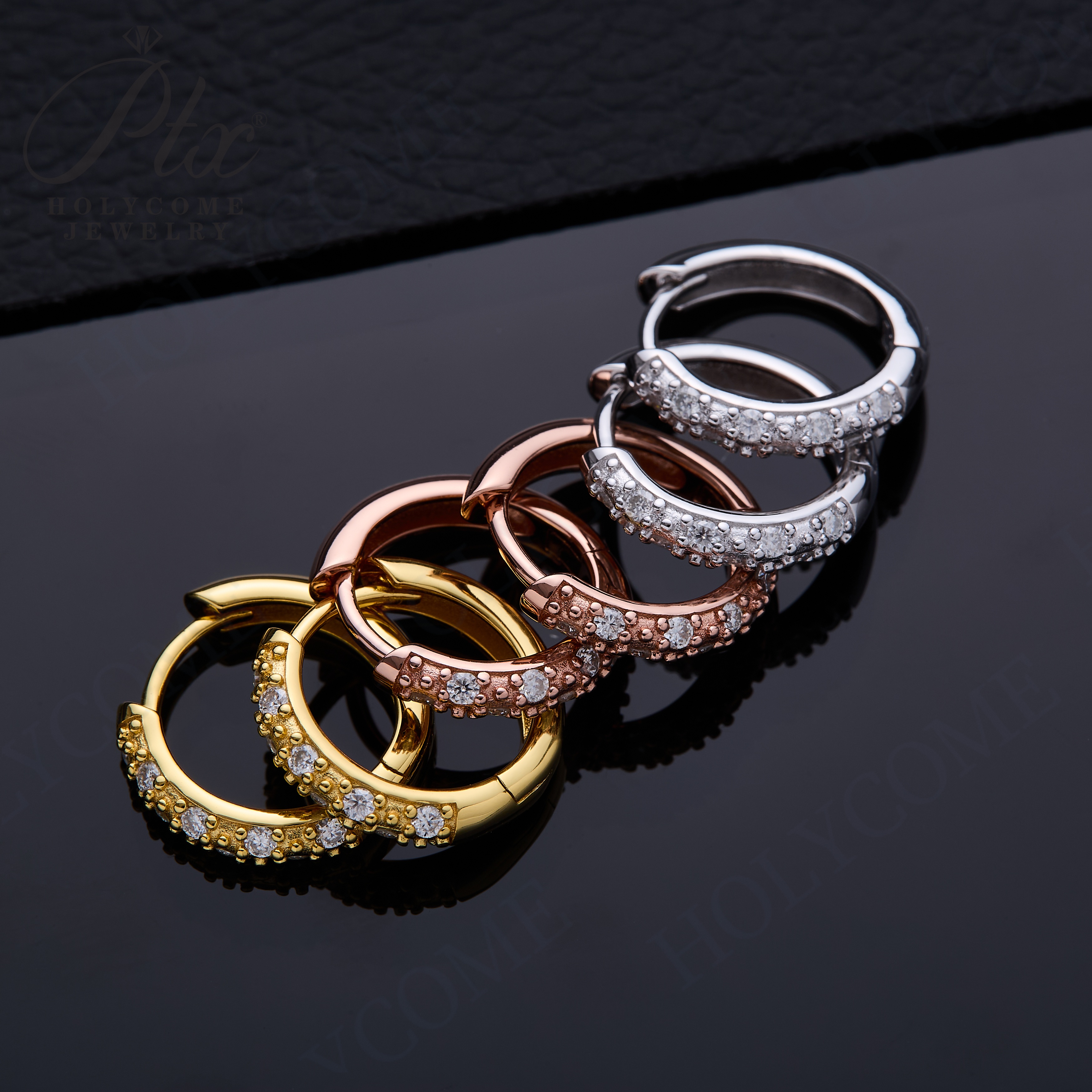 High Quality 925 Sterling Silver Ear Needle Fashion Hoop Earrings White Moissanite Luxury Women's Silver Earrings Wedding Daily Wear Jewelry Gift