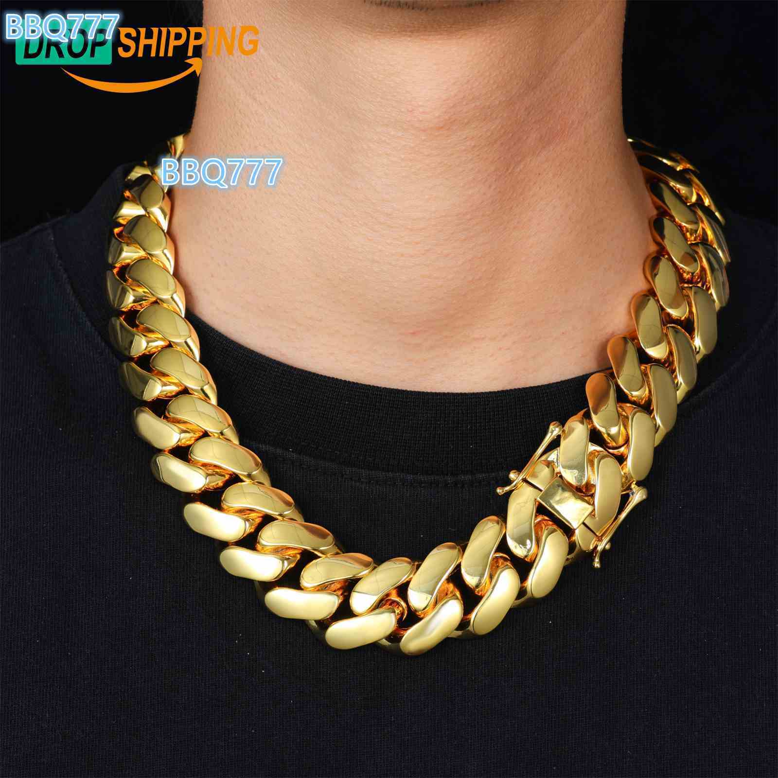 2026 Cubana Heavy 20mm 10K 14K 18K Real Gold Plated Fashion Cuban Link Chain Luxury Miami Hip Hop Jewelry Choker Necklace for Men