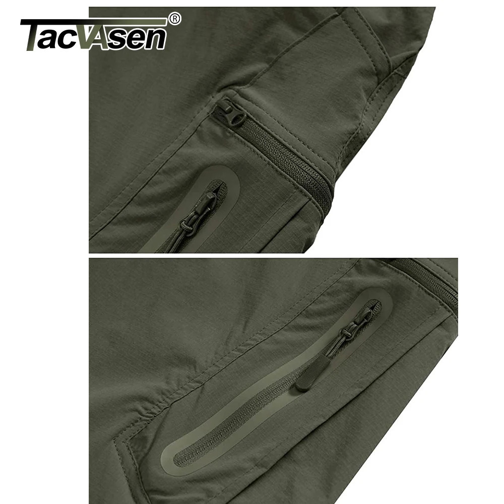 TACVASEN Mens Summer Lightweight Trousers Fishing Pants Outdoor Hiking Nylon Quick Dry Pockets Cargo Casual Work y250725