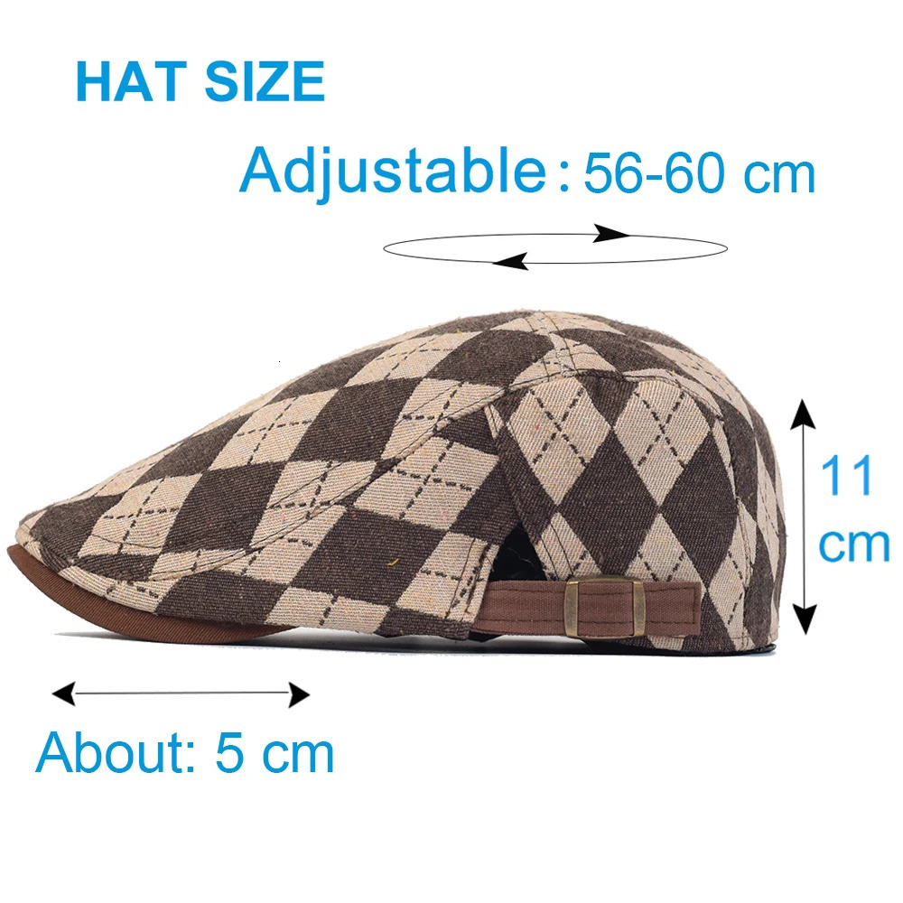 Vintage sboy Hats for Men Women Lattice Flat Cap Cotton Adjustable Breathable Irish Cabbie Ivy Driving Gatsby Hunting Hat 250723