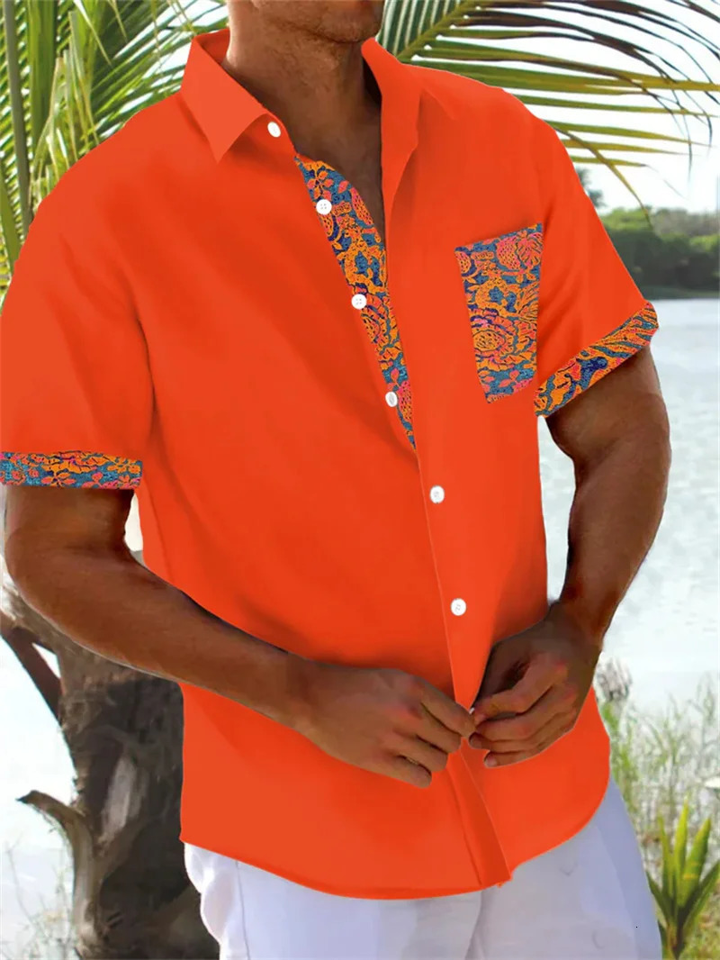 2025 Mens Fashion Short Sleeve Shirts Summer Hawaiian Beach Shirt Comfortable High Quality Fabric Camisas De Hombre Casual 250725