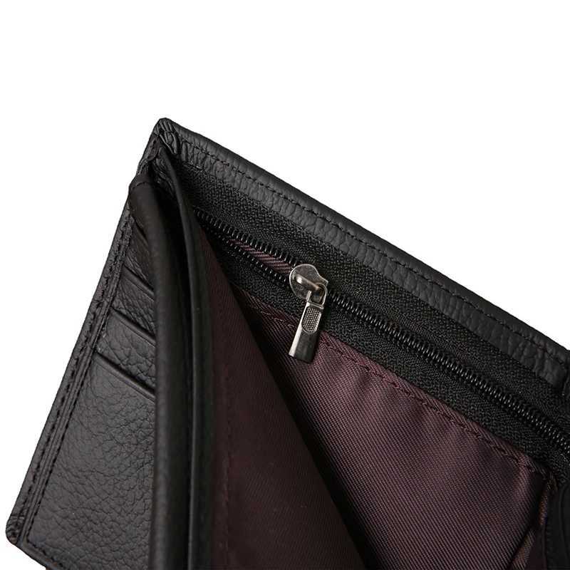 JINBAOLAI Short Men Wallets Genuine Leather Holder Waterproof Men Purse Classic Coin Pocket Black Male Wallet Z250725