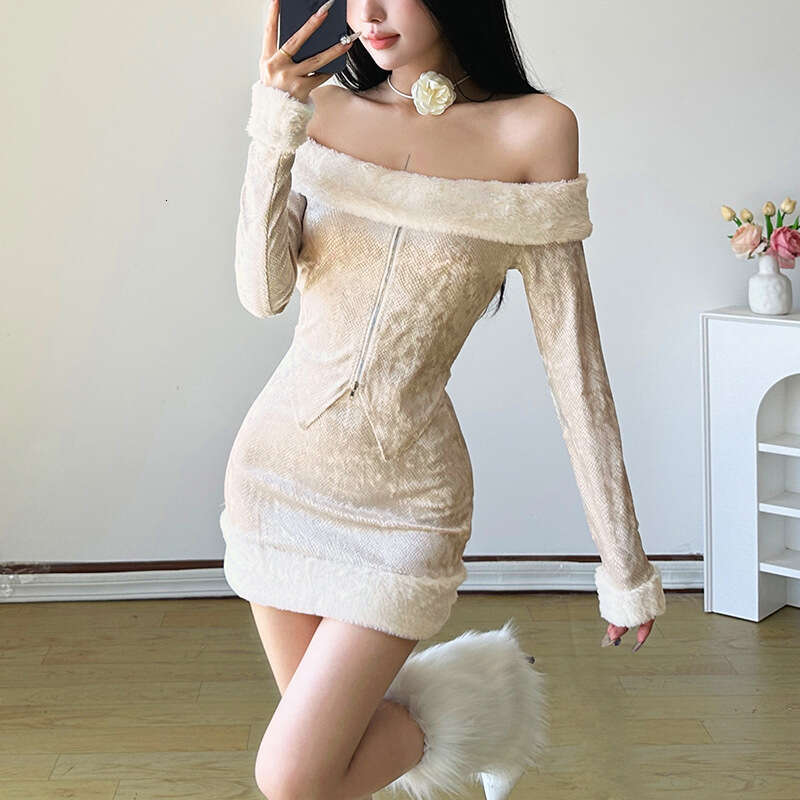 2024 Autumn Winter New Women's Solid Color Slim Fit Long Sleeve Jacket Fashion High Waist Skirt Set 9fc