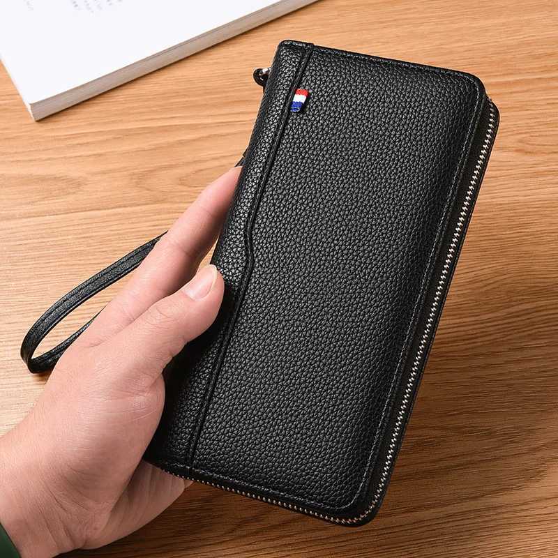 Unisex Leather Organ Card Bag Holder Long Wallet Passport RFID Multi-card Slot Men Women Large-capacity Business Card Holder Z250725
