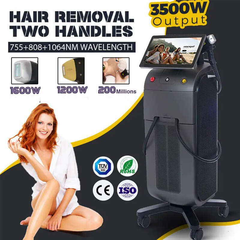 Newest Diode Laser 808 Laser Machine 808Nm Hair Removal Machine Diode Laser Plus White Professional 755 808 1064 Nm Skin Tightening Skin Rejuvenation 