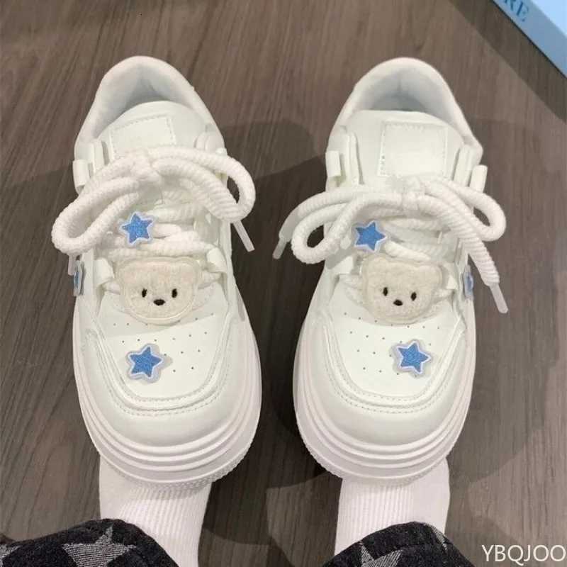 Women Fiable Versatile Platform Sneakers White Frt Tie Spring Casual Comfort Footwear Women Minimalist Breathable Flats XJ250725