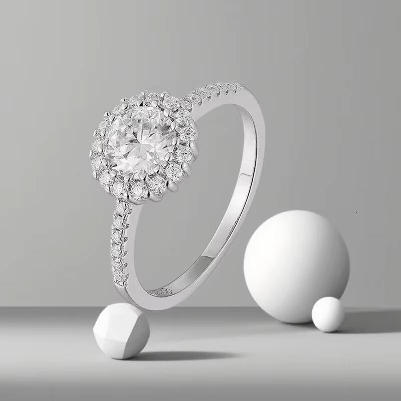 Other Moissanite Jewelry Womens Luxury Moissanite Wedding Ring with Flower Design Wholesale Manufacturer of Fine Jewelry Rings