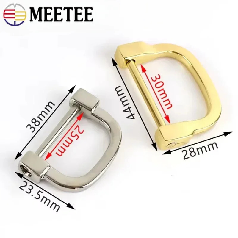 5/10Pcs 25/30mm Metal D Ring Buckles Detachable Screw Clasp Bag Buckle Handbag Strap Hooks DIY Handles Hanger Clips Accessories 250723