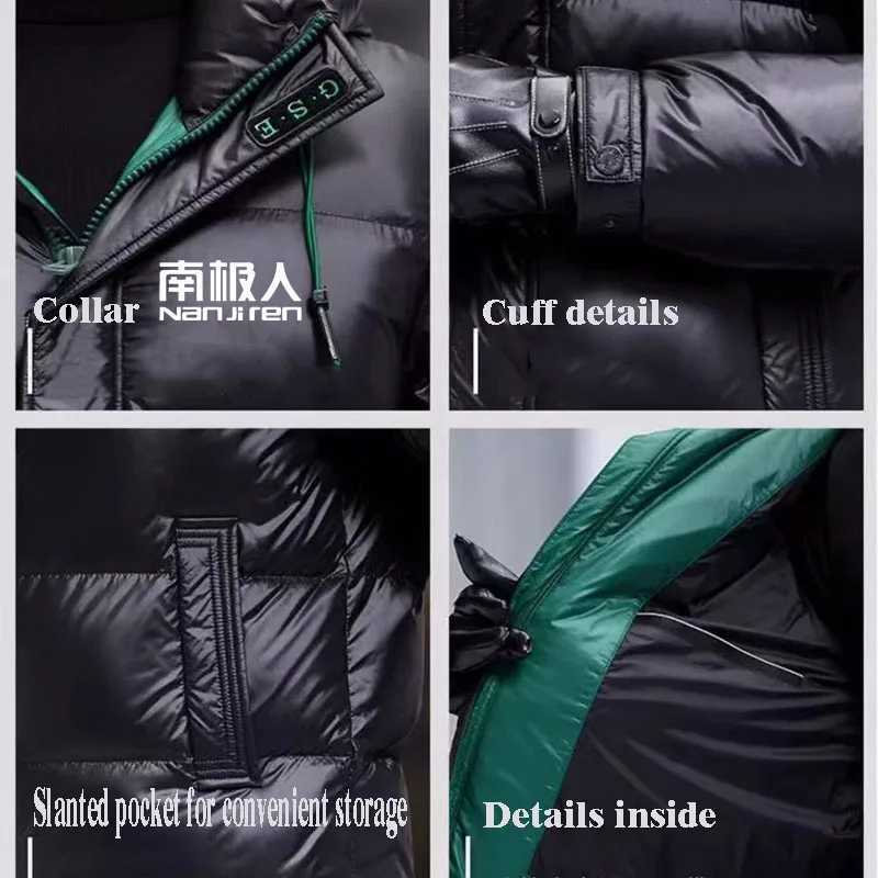 Nanjiren Luxury High-End Winter Down Jacket New Mens Clothing Trend Warm Hooded White Duck Down Coat Black Red Jacket Windproof X250725