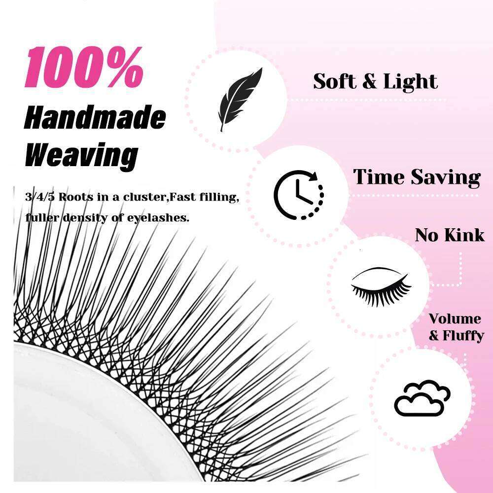 New Arrival Camellia 3D 4D W Shaped Eyelash 0.07mm C D Curl Rapid Bloom Lash Extension Lightweight Fluffy Lashes from MASSCAKU