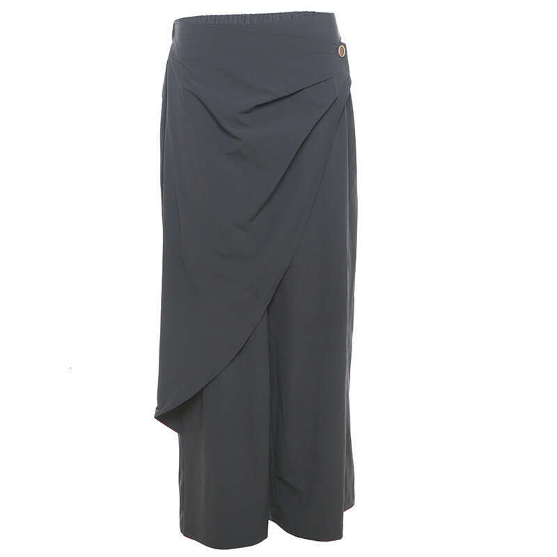 2024 Autumn New Women's Fashion Solid Color High Waist Loose Casual Wide Leg Pants 558