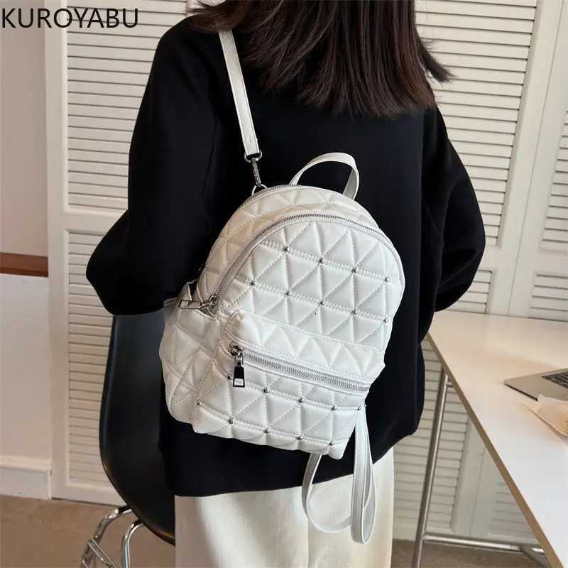 Fi Wen Y2k Backpacks PU Leather School Bags for Teenagers Girls Backpack Travel Bags Harajuku Black Womens Backpack Y250724