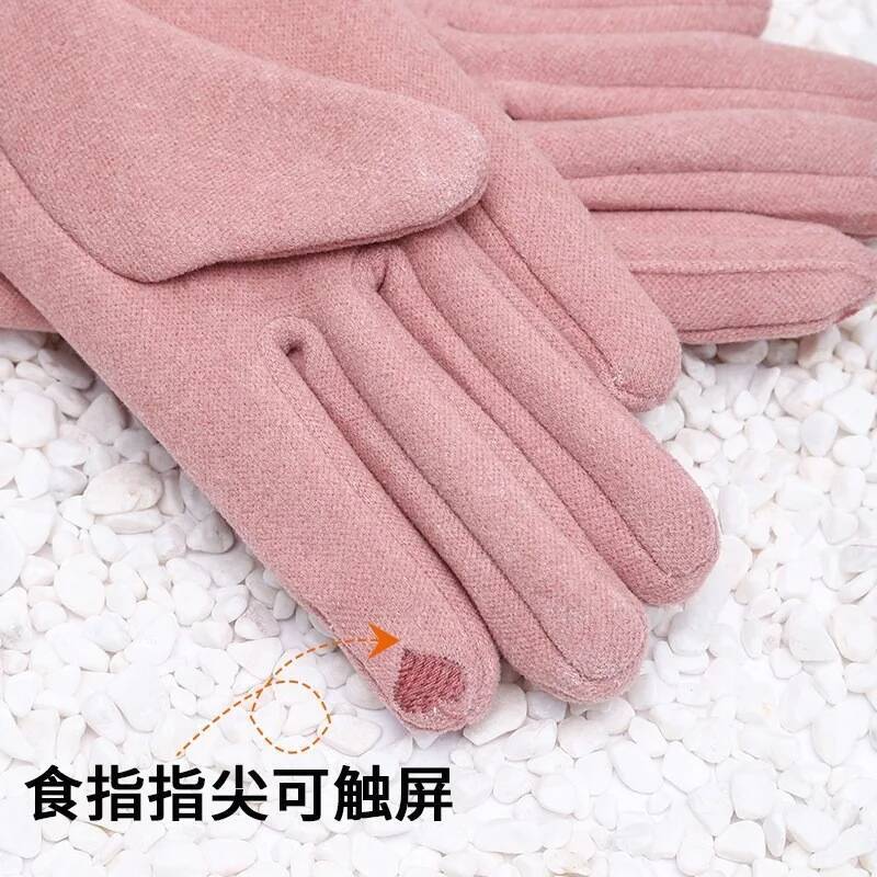 New Fashion Autumn Winter Cute Furry Warm Mitts Full Finger Mittens Women Outdoor Sport Female Gloves Screen ddmythur