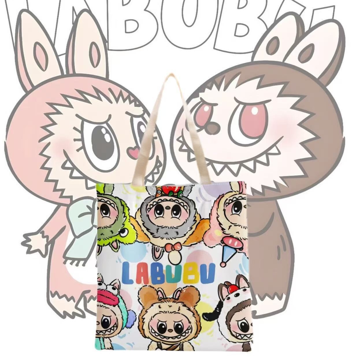 Free Shipping Designer Luxury Labubu Canvas Bag City Paradise Shoulder Bag Shopping Tote Large Capacity Student Commuter Women's Handbag Leisure 