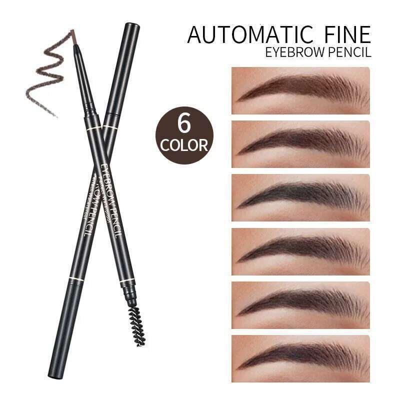 1.5mm Fine with Double Head Automatic Rotation, One Line Eyebrow Pencil Waterproof and Free Makeup Pen X250725