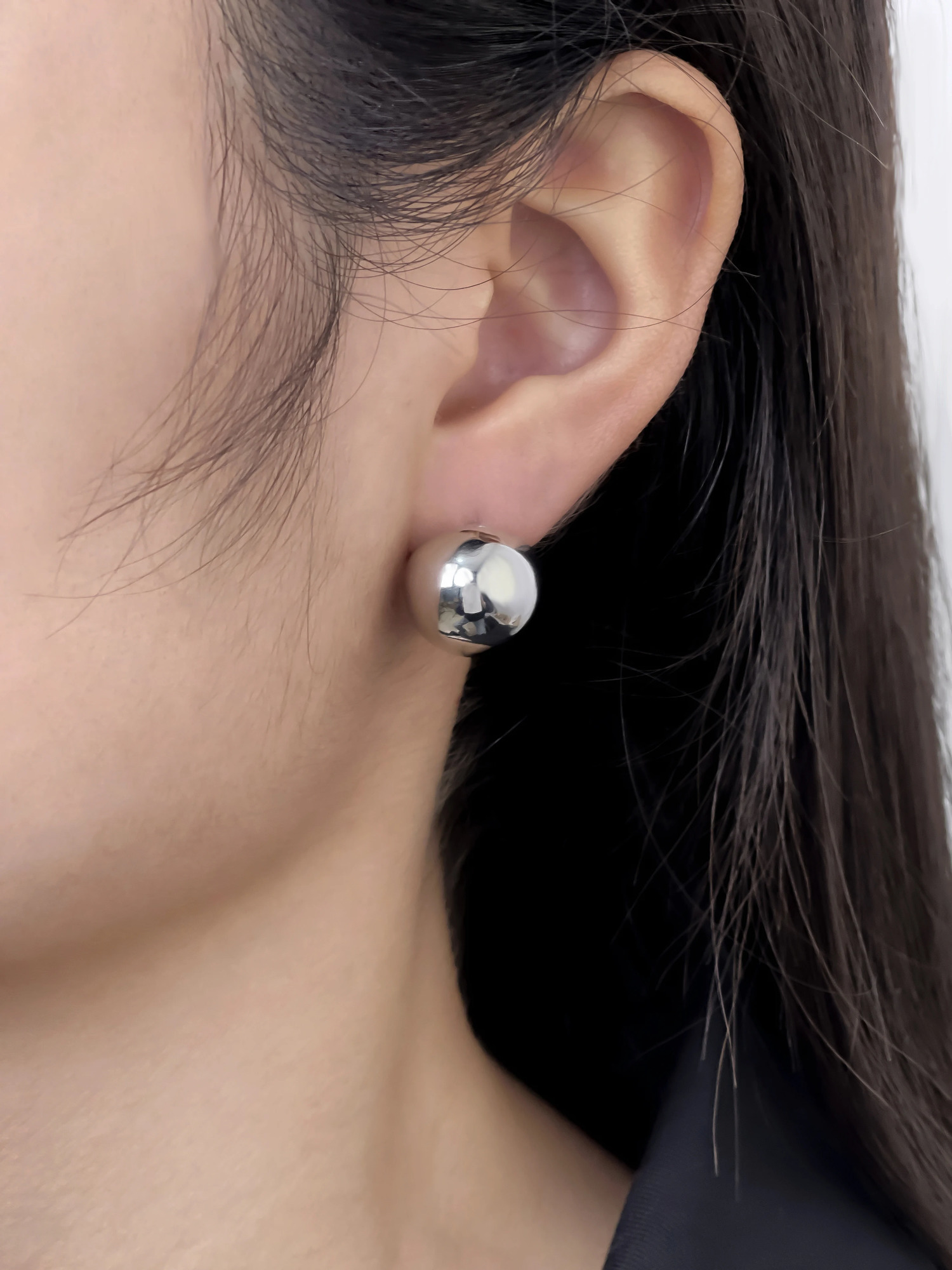 Perisbox Minimalist Gold Silver Plated Chunky Ball Stud Earrings for Women High Polish Thick Bold Sphere Dome Post Earring Gift 250722