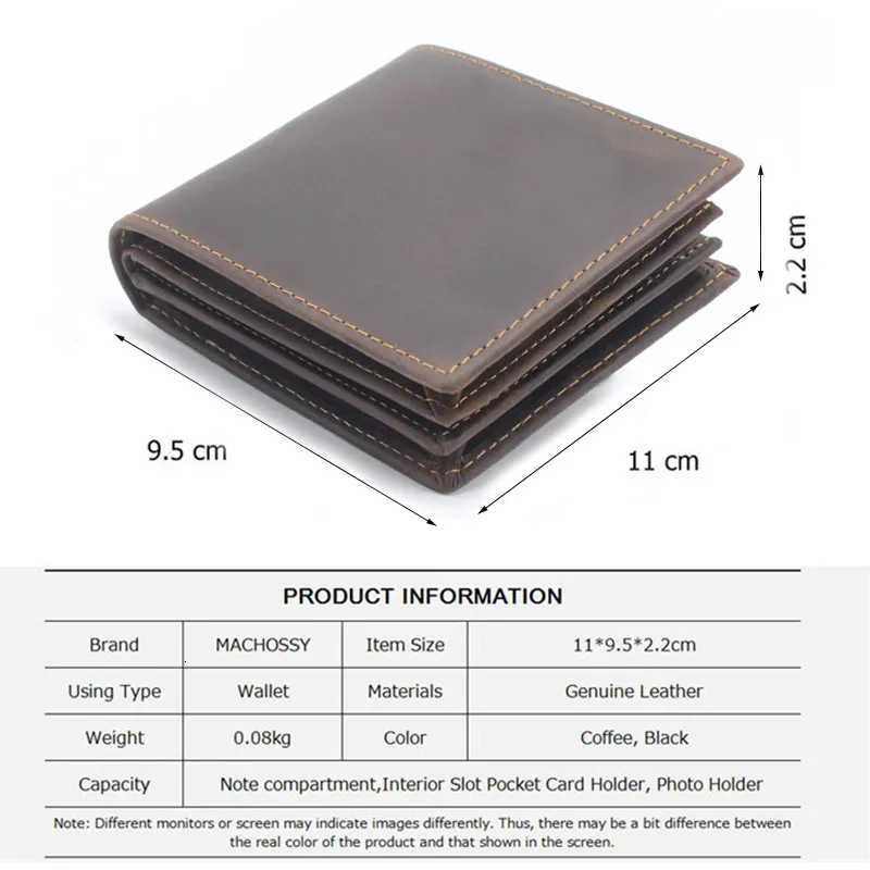 RFID Blocking Mens Oil Wax Skin Wallet Man Vintage Cow Genuine Leather Wallet Male Handmade Billfold Coin Purse Short Wallet Z250725