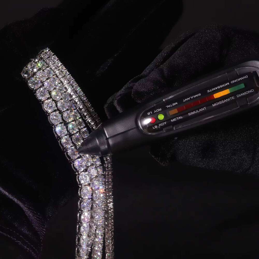 Top-quality jewelry necklaceMoissanite Tennis Chain D Color 2/3/4/5/6/6.5mm Sier Hip Hop Full Set High Sensation Necklace