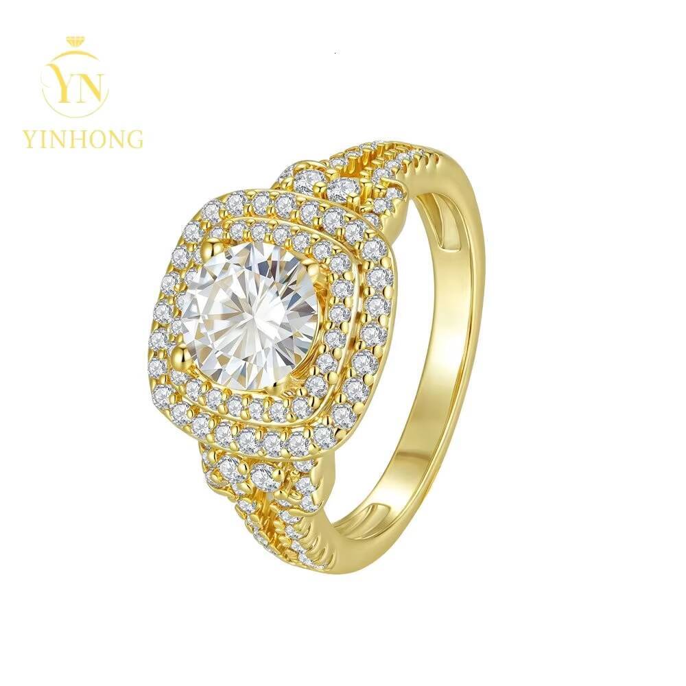 Wholesale Fashionable Wedding Ring 1ct Vvs D Moissanite Inlay Diamond Ring Silver Lady Wedding Rings Luxury